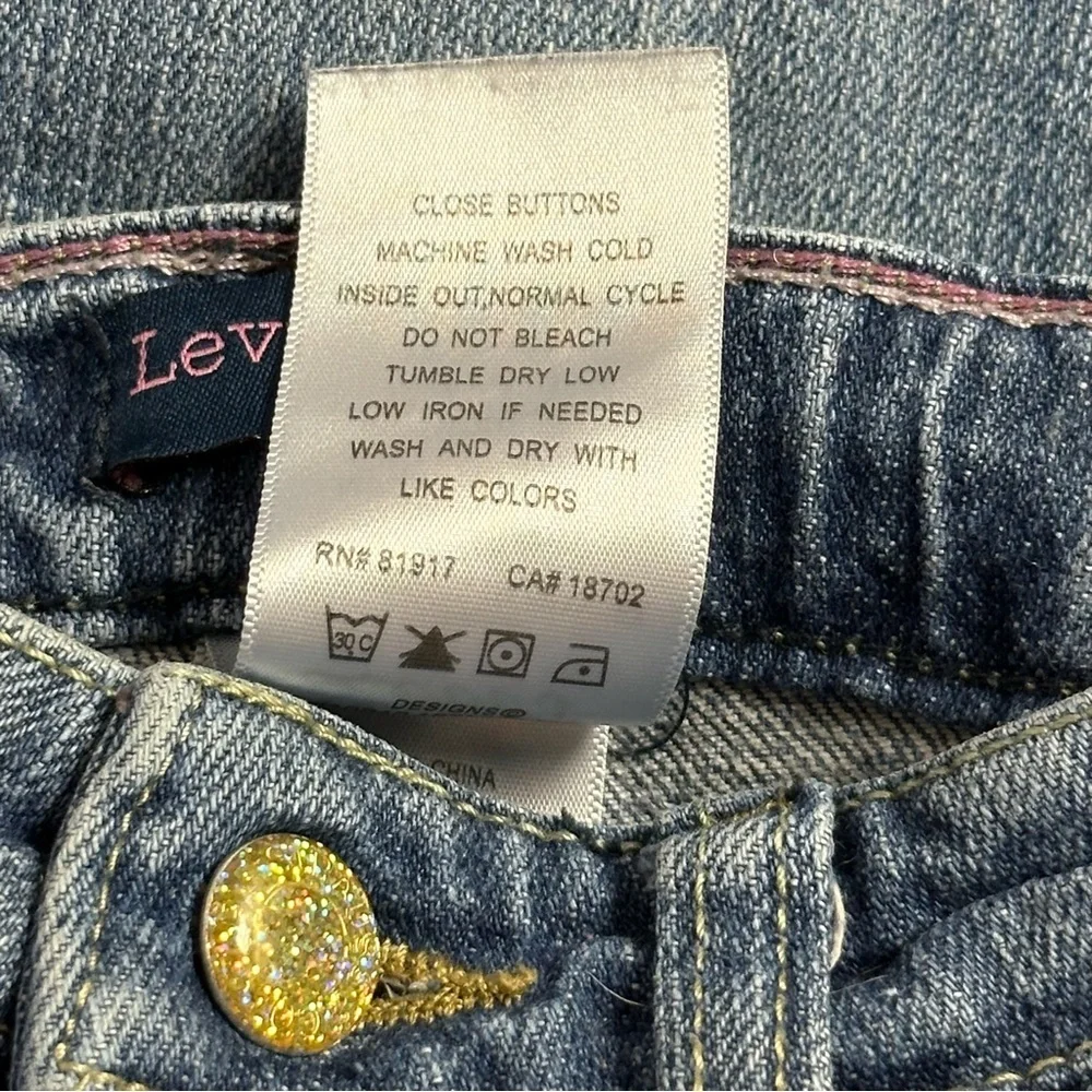Levi's Jeans Flare Fit Kids 4 Regular Jeans Sparkle Buttons Flap Pockets